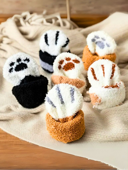 6-Pair Animal Paw Socks