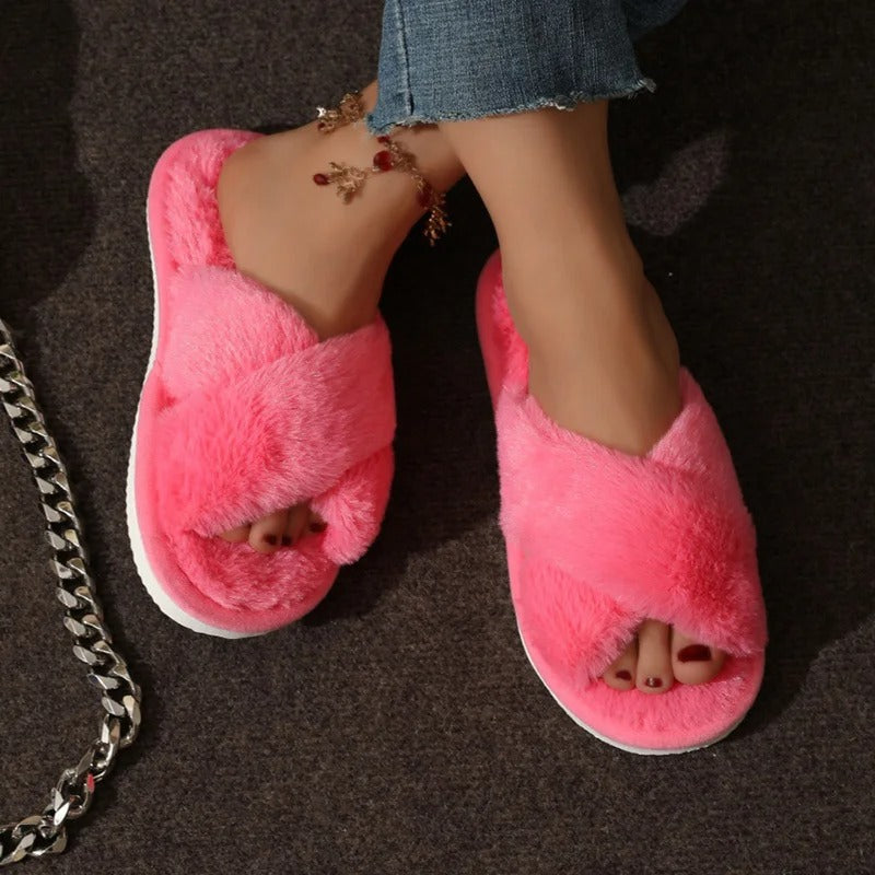 Velvet Cross Slippers