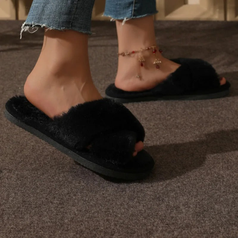 Velvet Cross Slippers