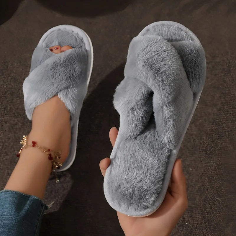 Velvet Cross Slippers