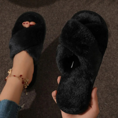 Velvet Cross Slippers